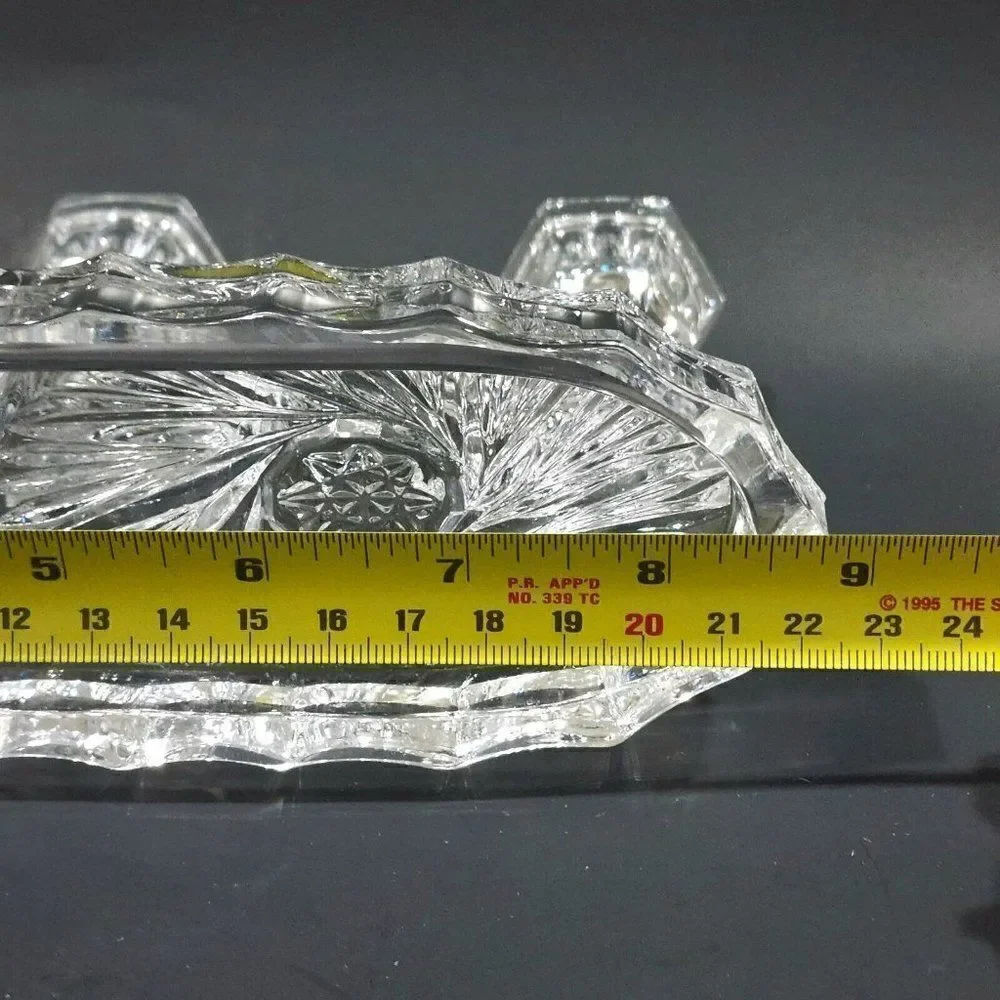 ‎Bohemia Czech Crystal 3 Candle Holder Candlabra